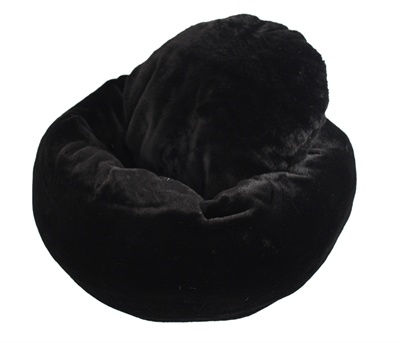 Foeiii hondenmand cozy pluche relax donut zwart
