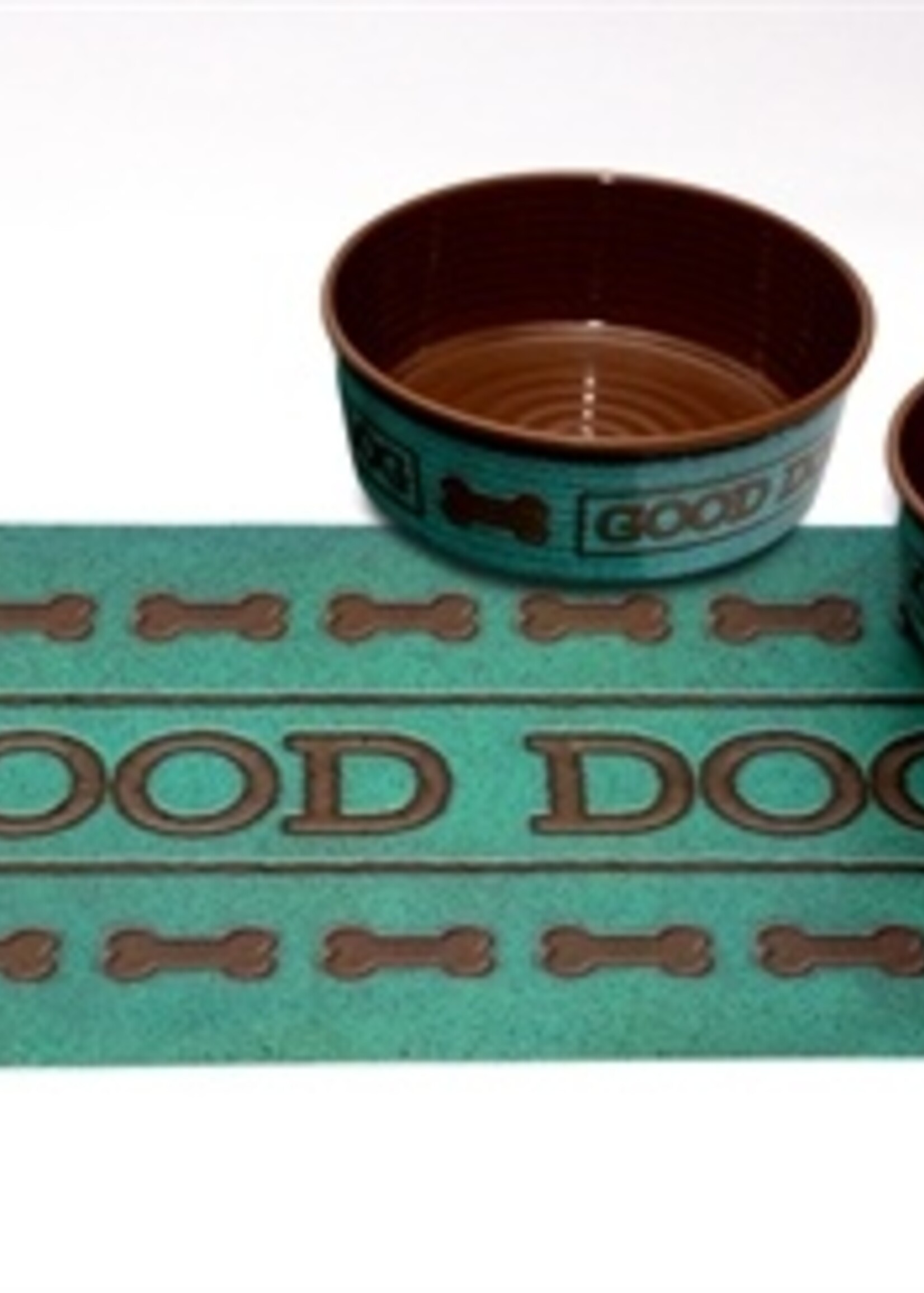 Tarhong Tarhong good dog set turquoise 2 voerbakken / placemat olive