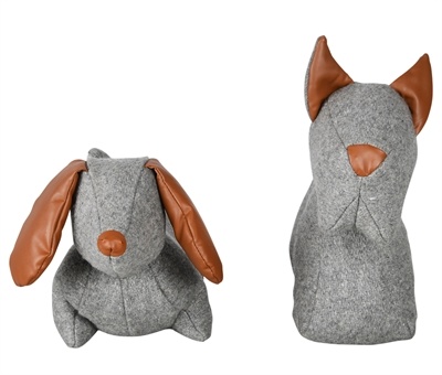Deurstopper hond vilt / pu assorti