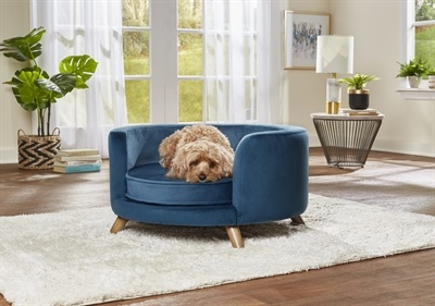 Enchanted hondenmand / sofa rosie peacock blauw