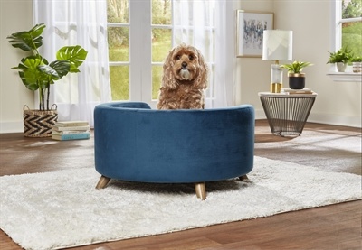 Enchanted hondenmand / sofa rosie peacock blauw