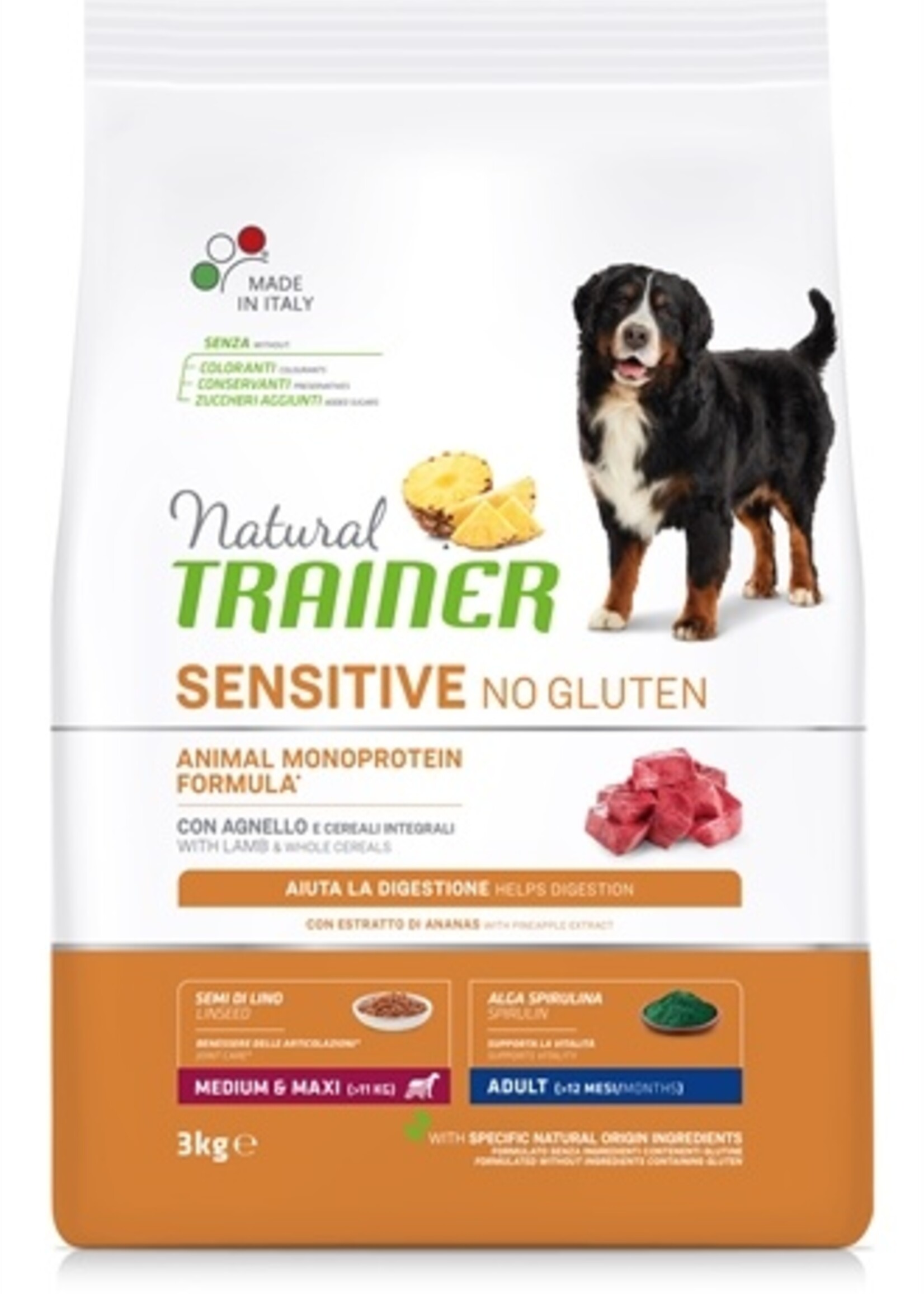 Natural trainer Natural trainer dog adult medium / maxi sensitive lamb