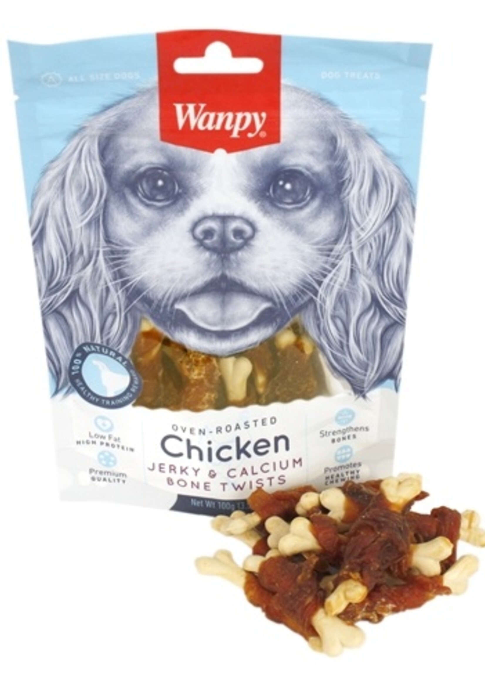 Wanpy Wanpy oven-roasted chicken jerky / calcium bone twists