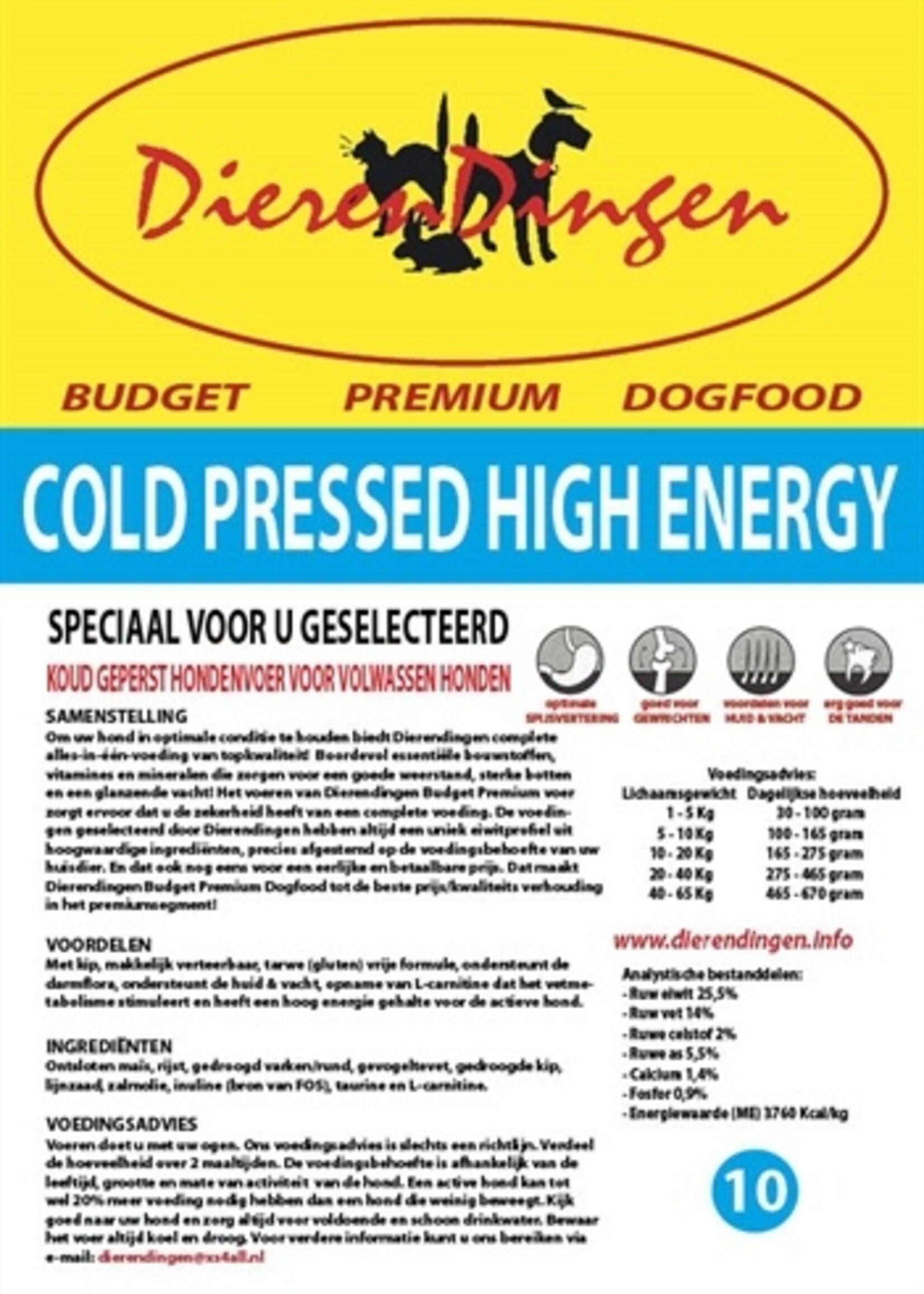Merkloos Budget premium dogfood cold pressed high energy