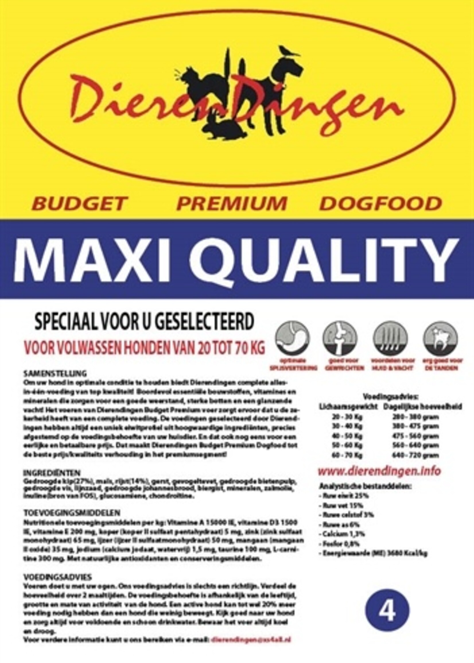 Merkloos Budget premium dogfood adult maxi quality