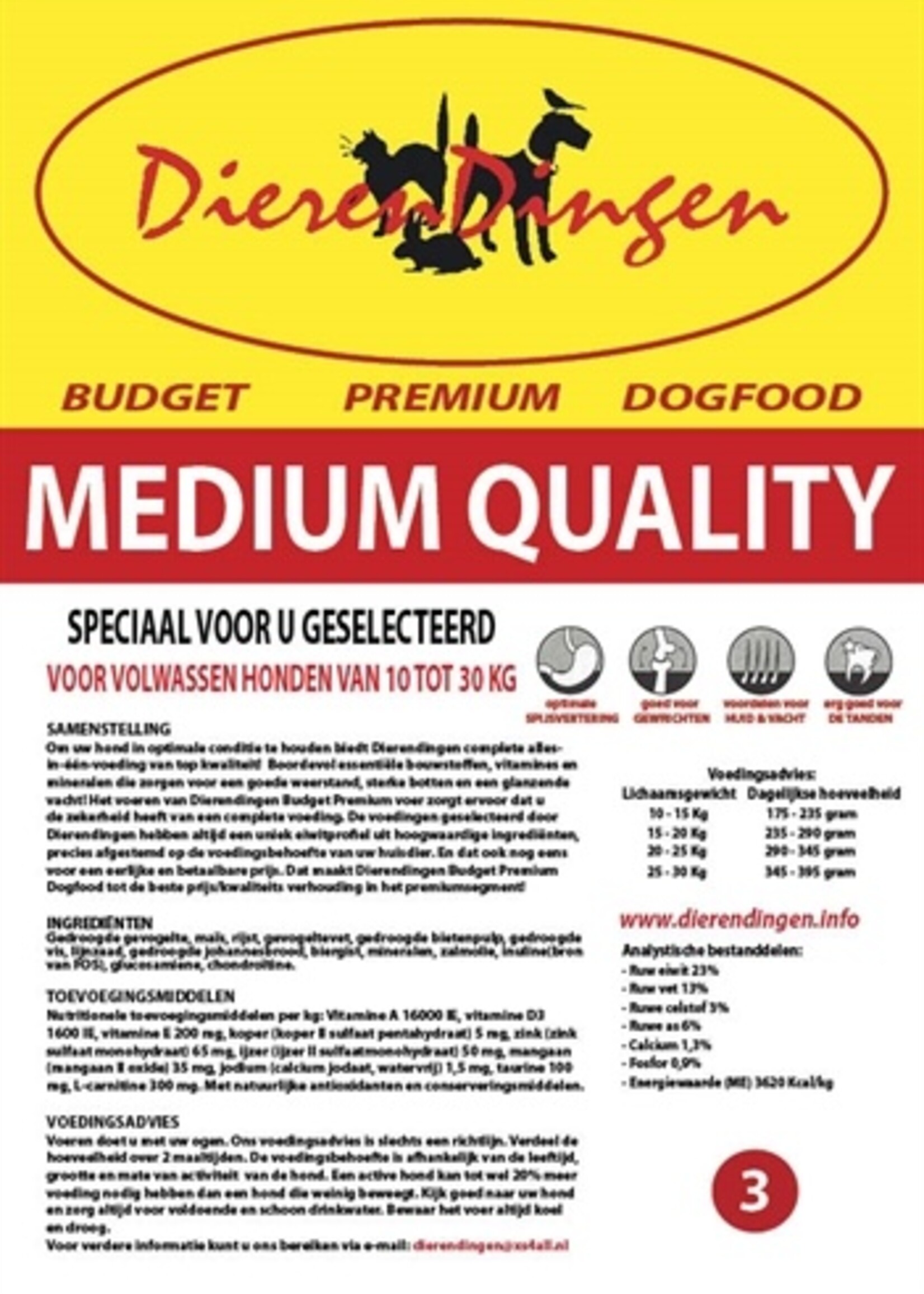 Merkloos Budget premium dogfood adult medium