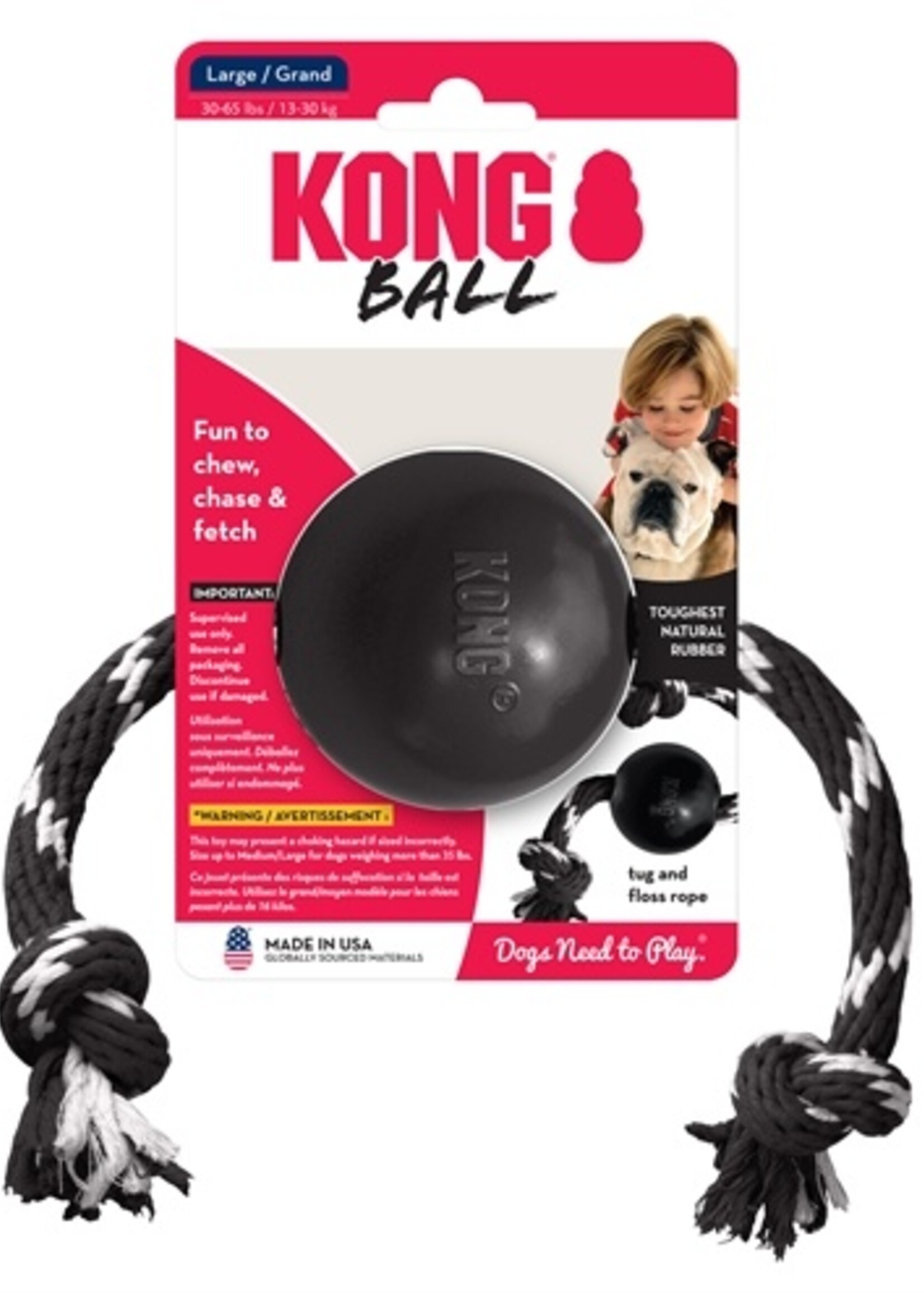 Kong Kong extreme bal met touw zwart / wit