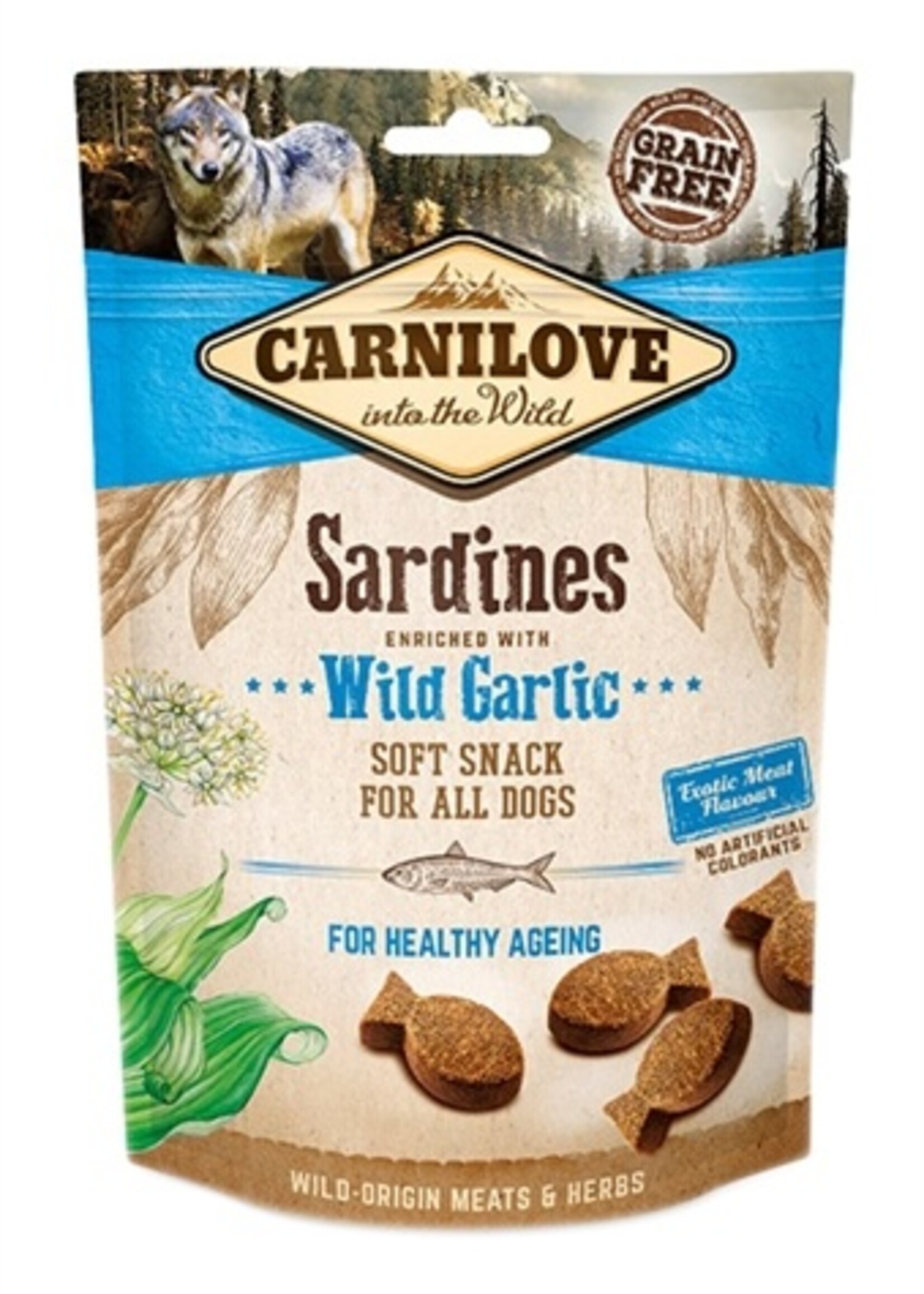 Carnilove Carnilove soft snack sardines / wilde knoflook