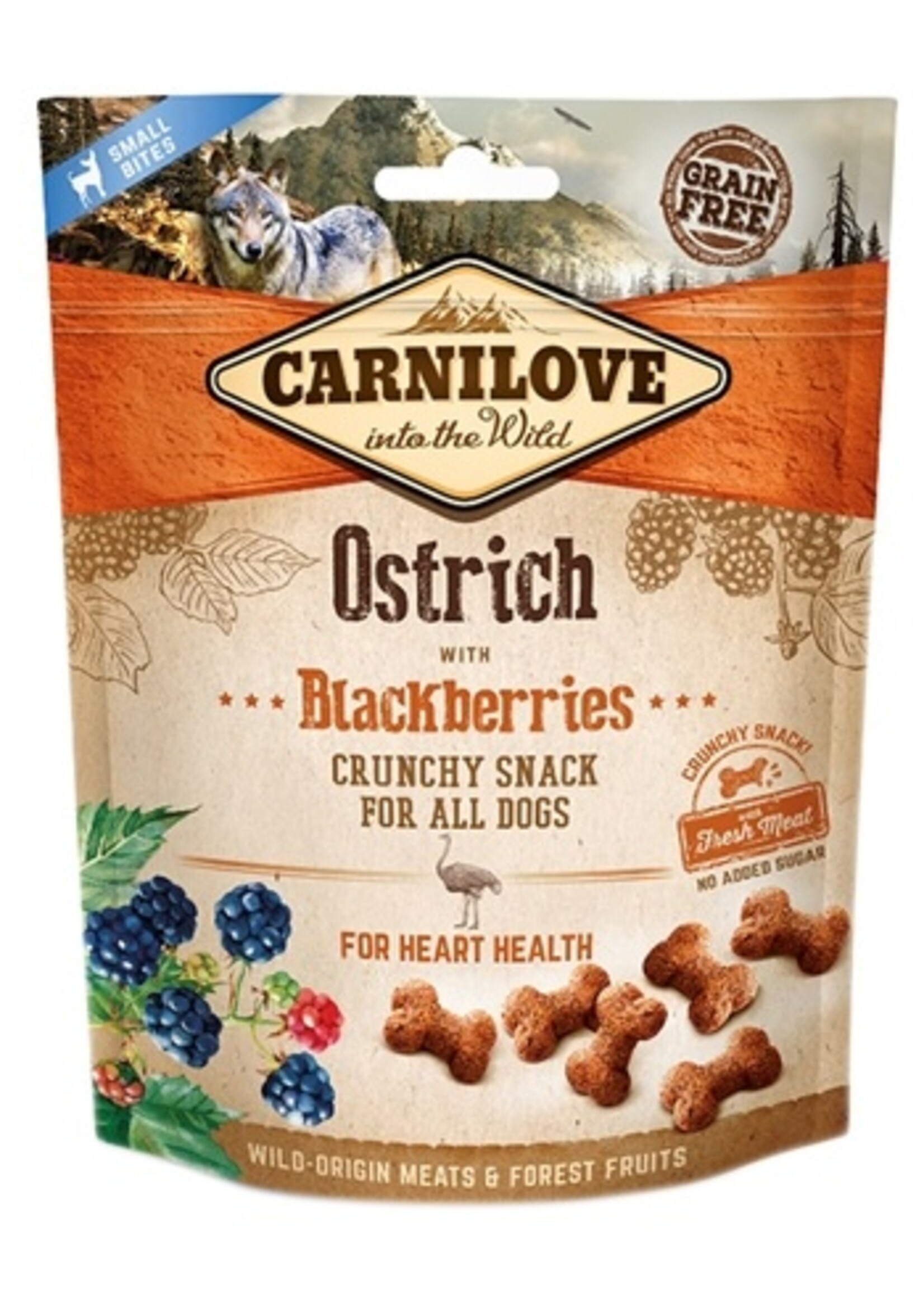 Carnilove Carnilove crunchy snack struisvogel / zwarte bes