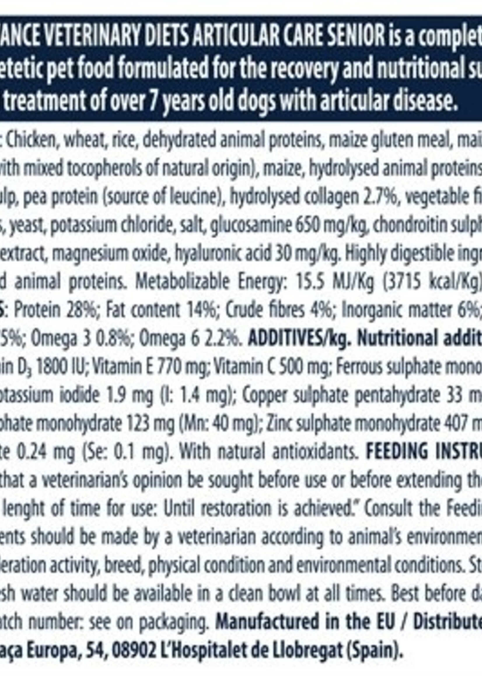 Advance veterinary diet Advance veterinary diet dog articular senior