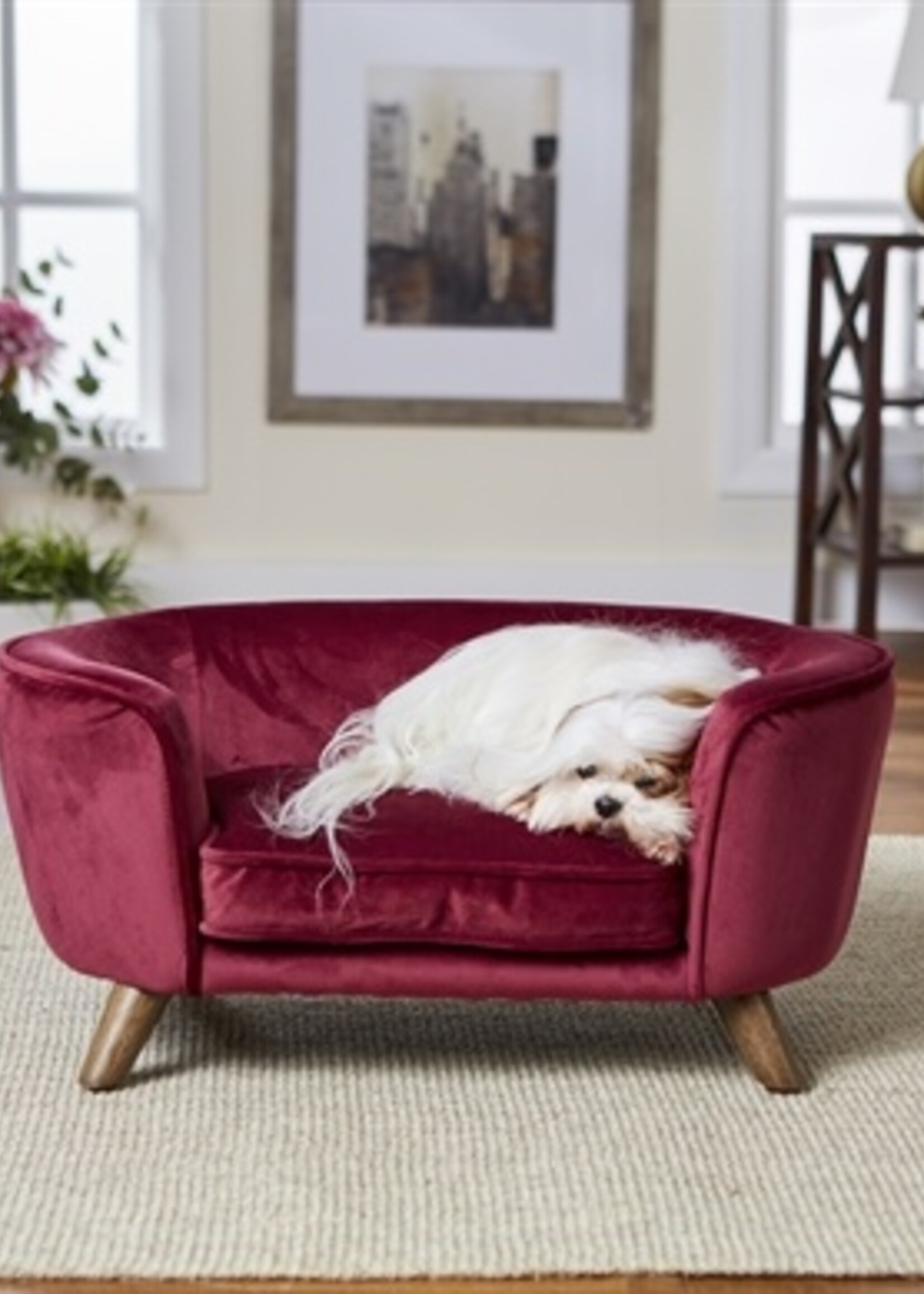 Enchanted pet Enchanted hondenmand / sofa romy wijnrood