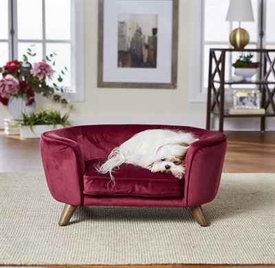 Enchanted hondenmand / sofa romy wijnrood