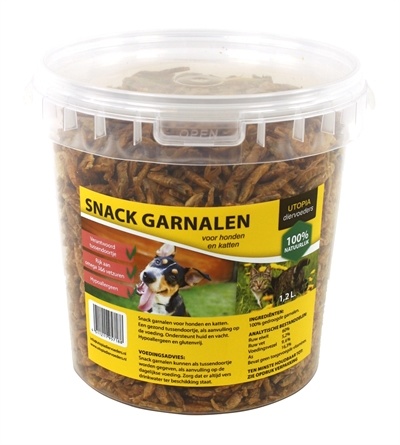 Gedroogde snack garnalen voor hond en kat