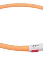 Trixie Trixie halsband usb siliconen lichtgevend oplaadbaar oranje