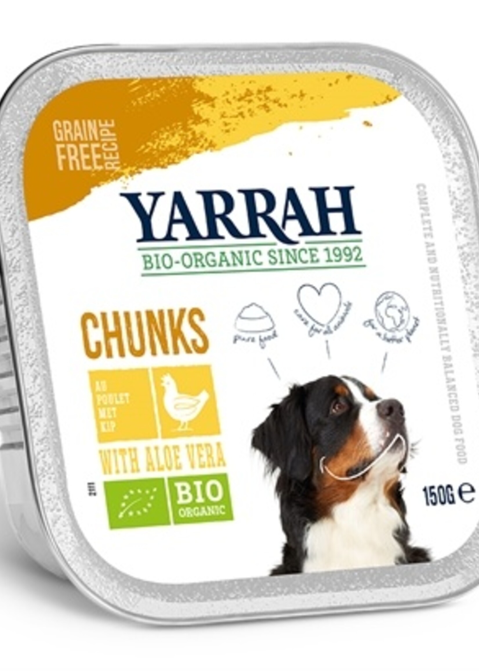 Yarrah Yarrah dog alu brokjes kip / aloe vera in saus graanvrij