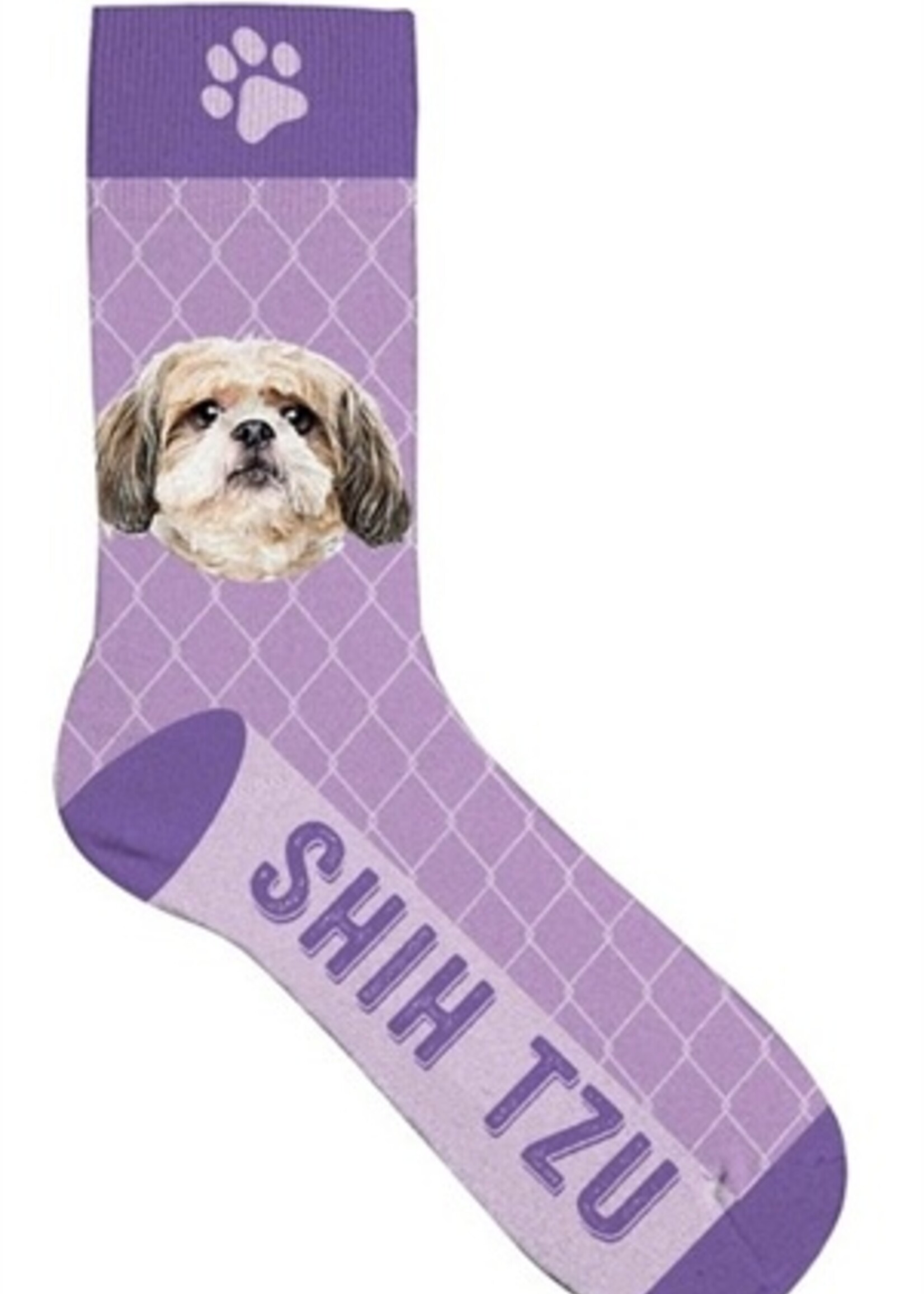 Plenty gifts Plenty gifts sokken shih tzu paars