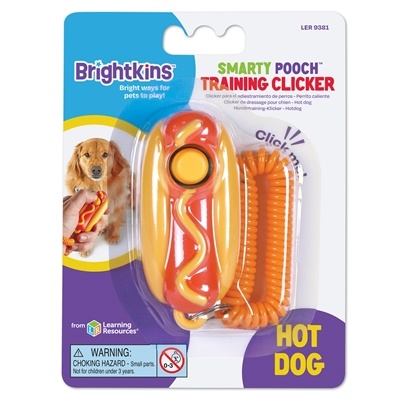 Brightkins smarty pooch training clicker hotdog