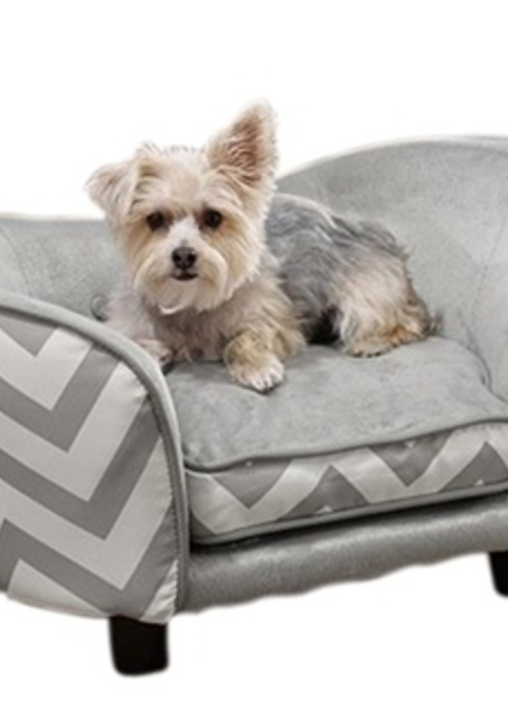 Enchanted pet Enchanted hondenmand sofa chevron grijs