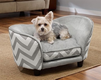 Enchanted hondenmand sofa chevron grijs