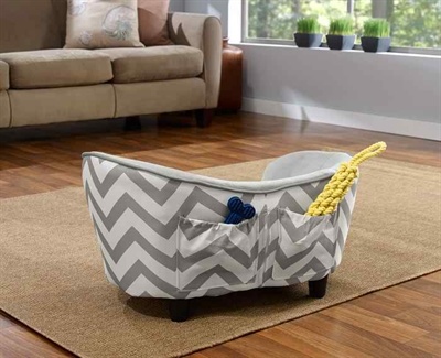 Enchanted hondenmand sofa chevron grijs