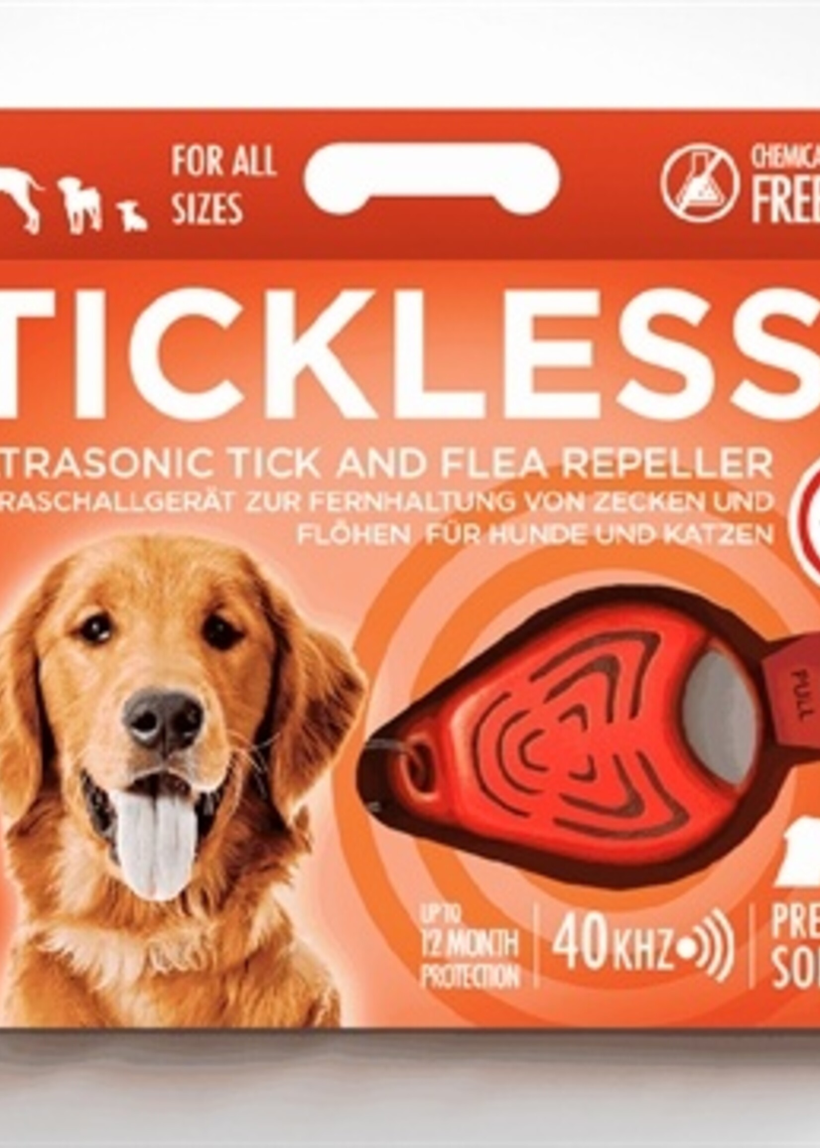 Tickless Tickless teek en vlo afweer voor hond en kat fluoriserend oranje