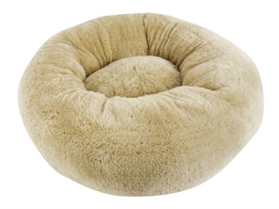 Foeiii hondenmand cozy pluche relax donut camel