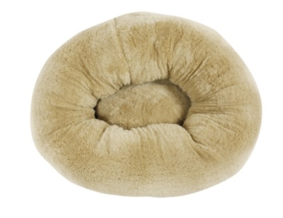 Foeiii hondenmand cozy pluche relax donut camel