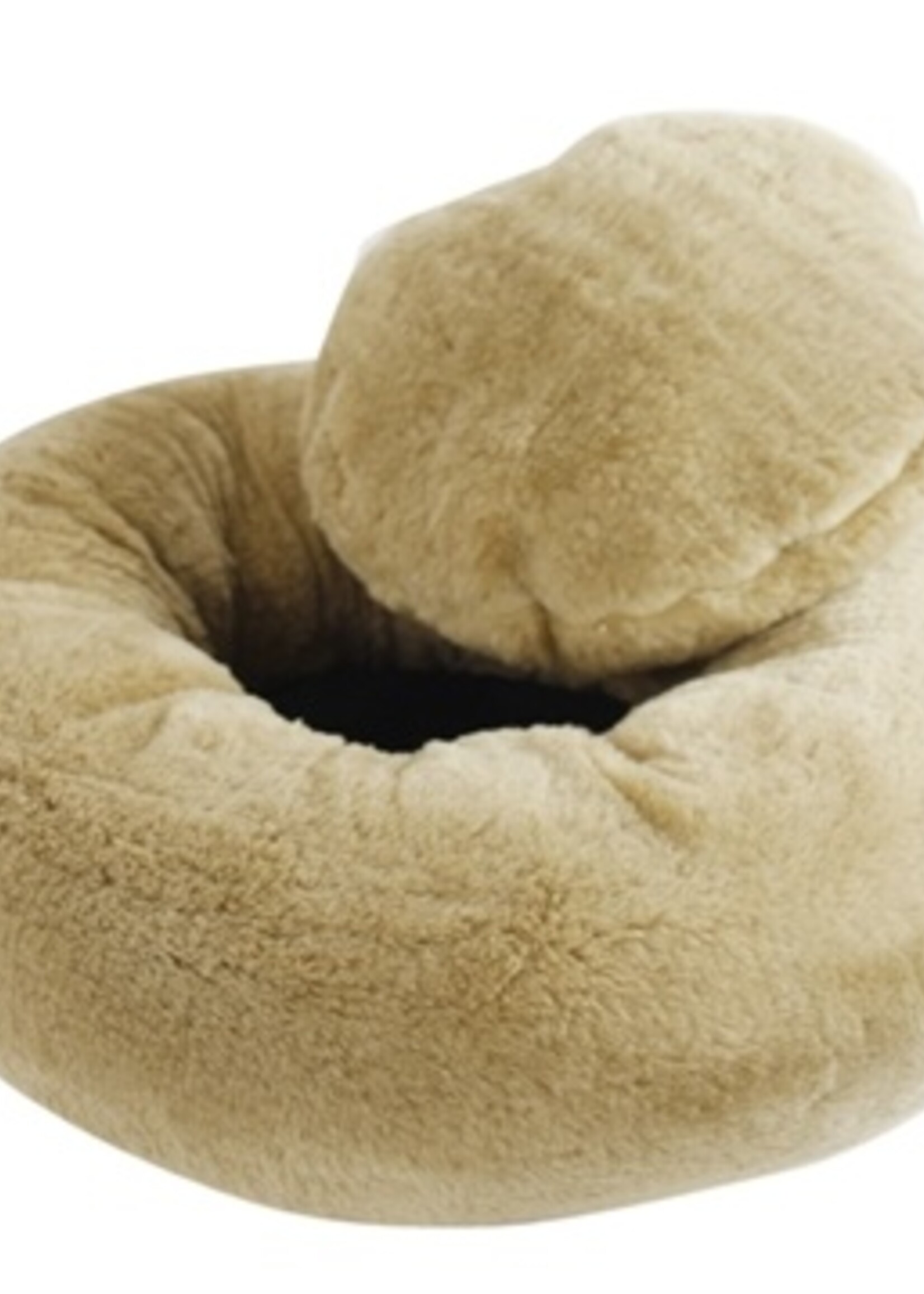 Foeiii Foeiii hondenmand cozy pluche relax donut camel