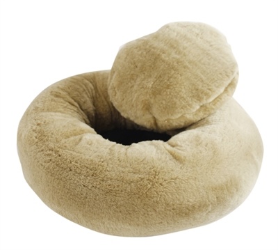 Foeiii hondenmand cozy pluche relax donut camel