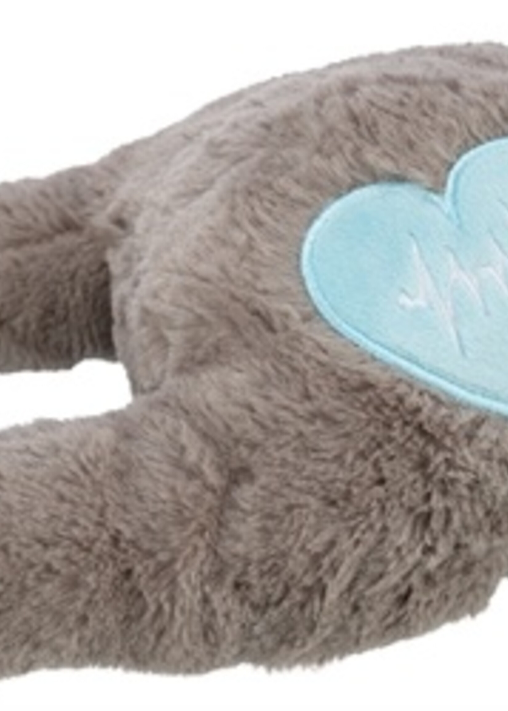 Trixie Trixie pluche luiaard grijs met heartbeat voor puppy