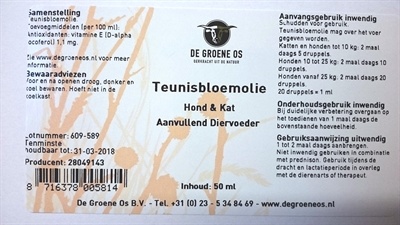 De groene os teunisbloemolie hond / kat