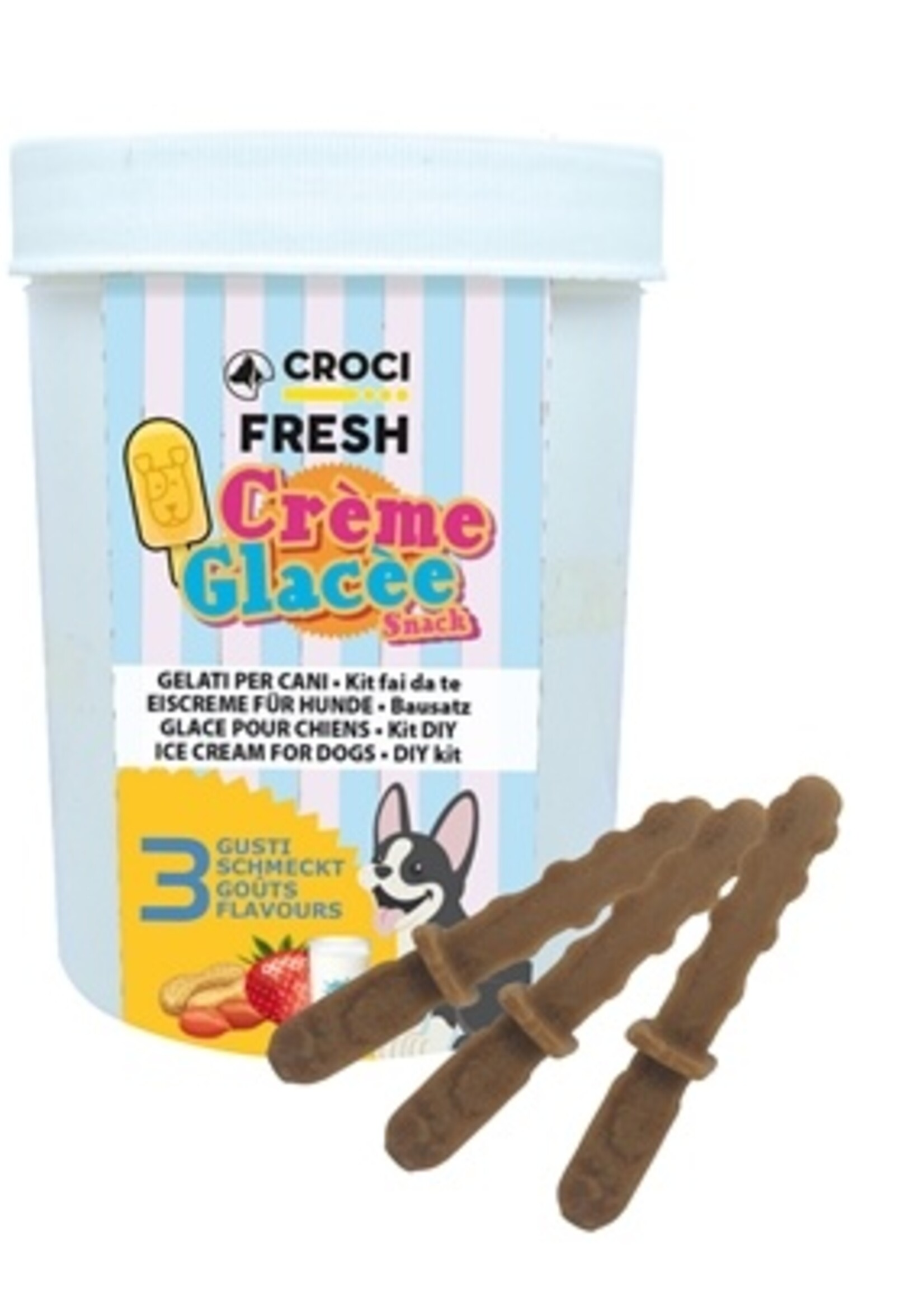 Croci Croci fresh creme glacee ijsmix aardbei / pindakaas / melk