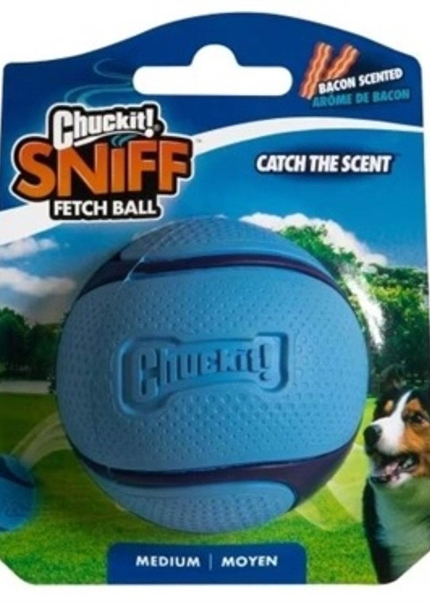 Chuckit Chuckit sniff fetch bal bacon geur blauw