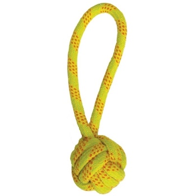 Happy pet ropee bal tugger flostouw geel / oranje
