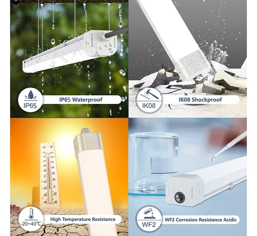 LED Tri-proof 40W - 120cm - IP65 - Dimbaar