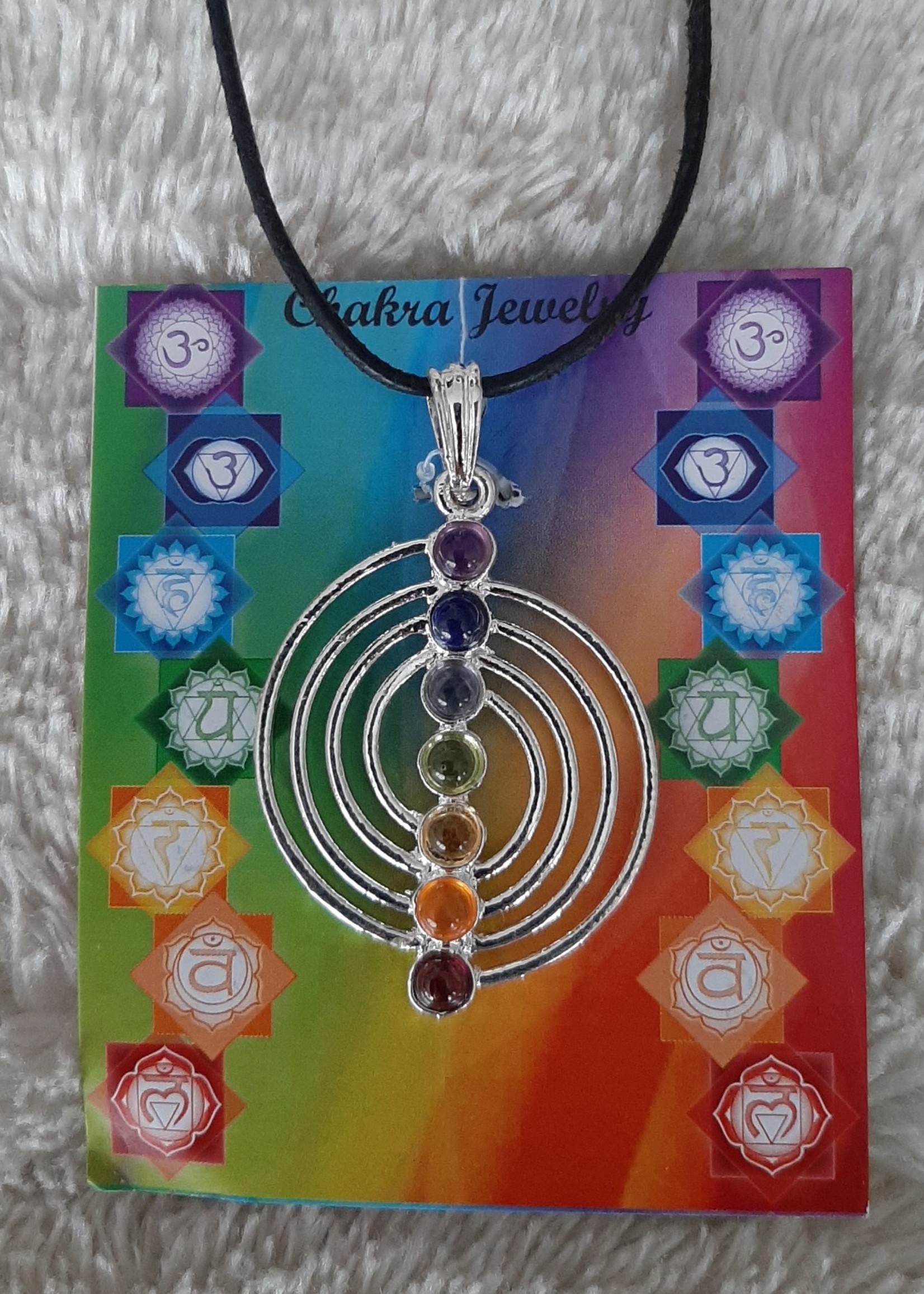 Pendant Spiral 7 chakra  silver plated 4 cm