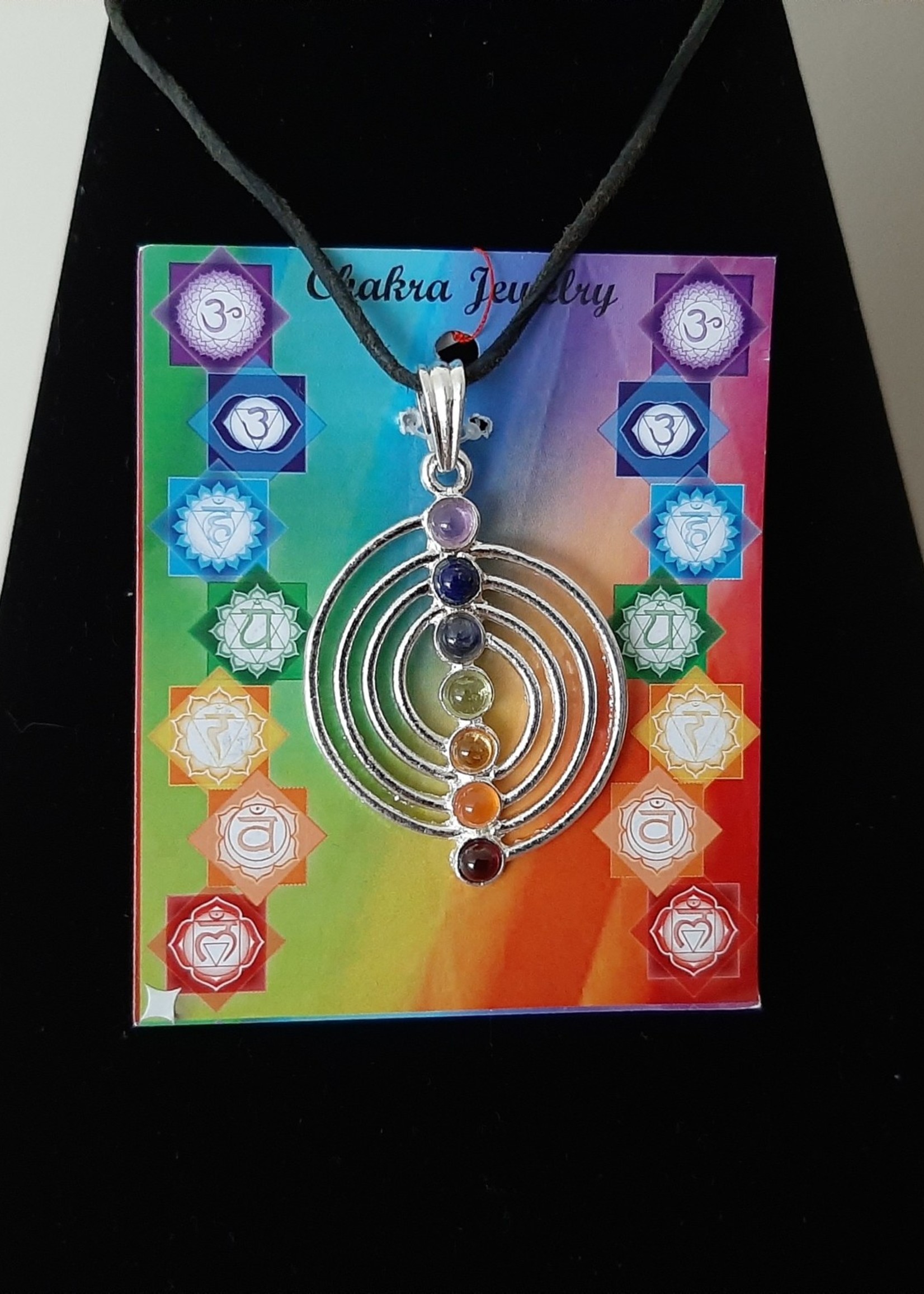 Pendant Spiral 7 chakra  silver plated 4 cm