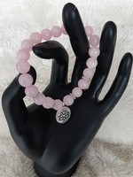 Armband Rozenkwarts elastisch met lotus