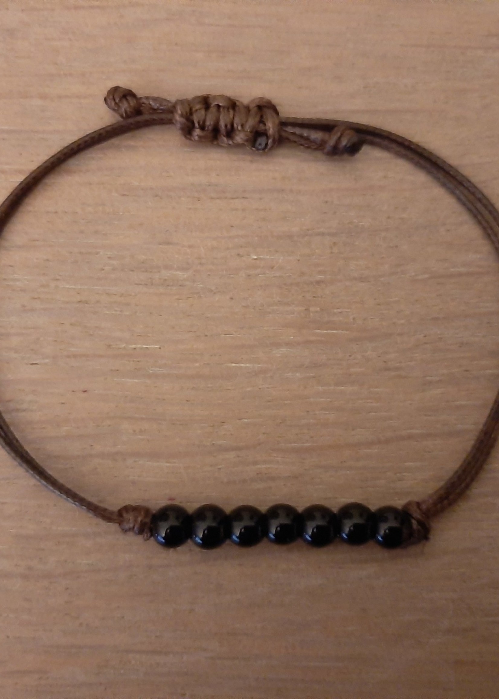 Bracelet Obsidienne réglable