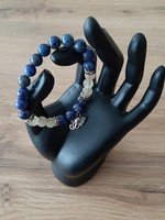 Bracelet Lapis Lazuli / Quartz rutile avec breloque ganesha