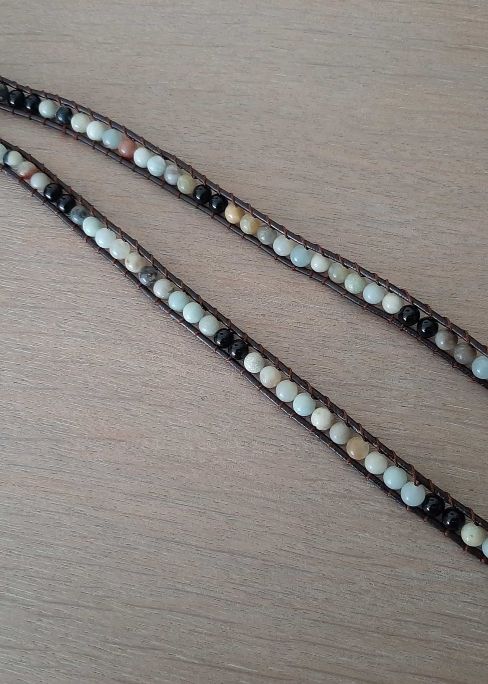 Bracelet Amazonite/Agate Noire