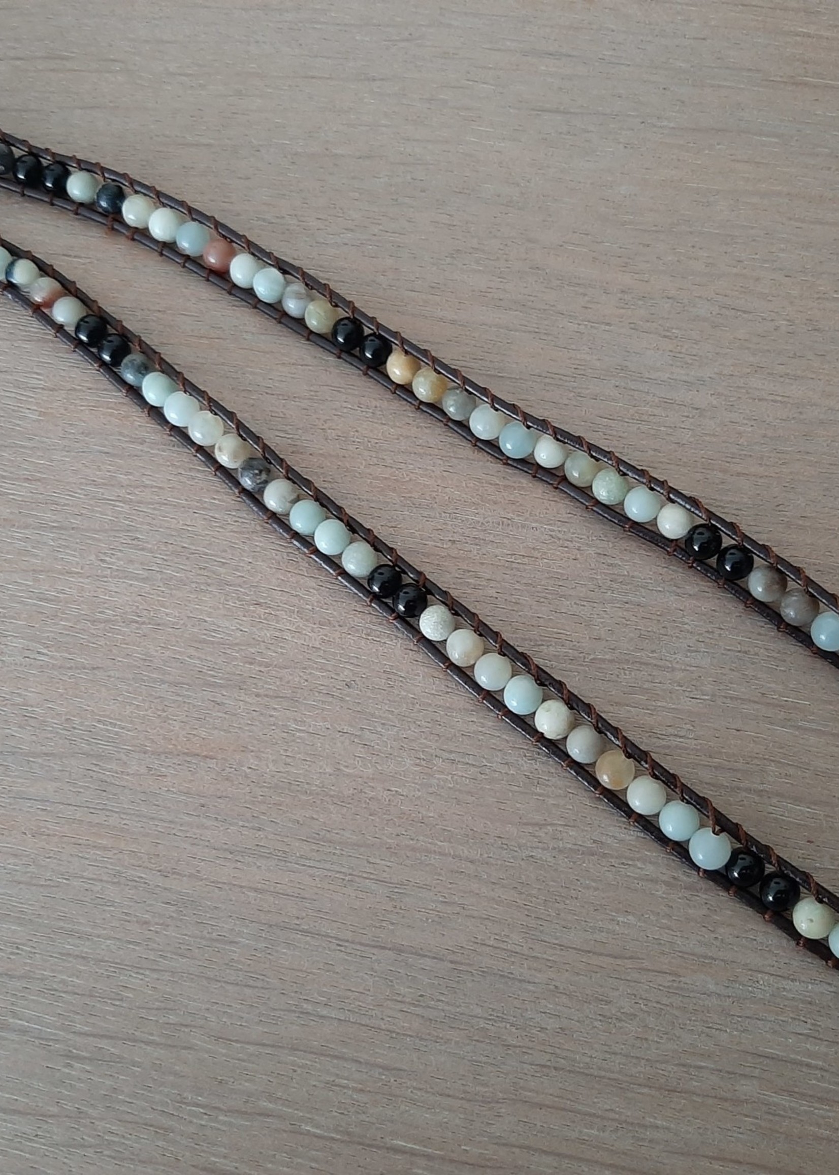 Bracelet Amazonite/Black Agate
