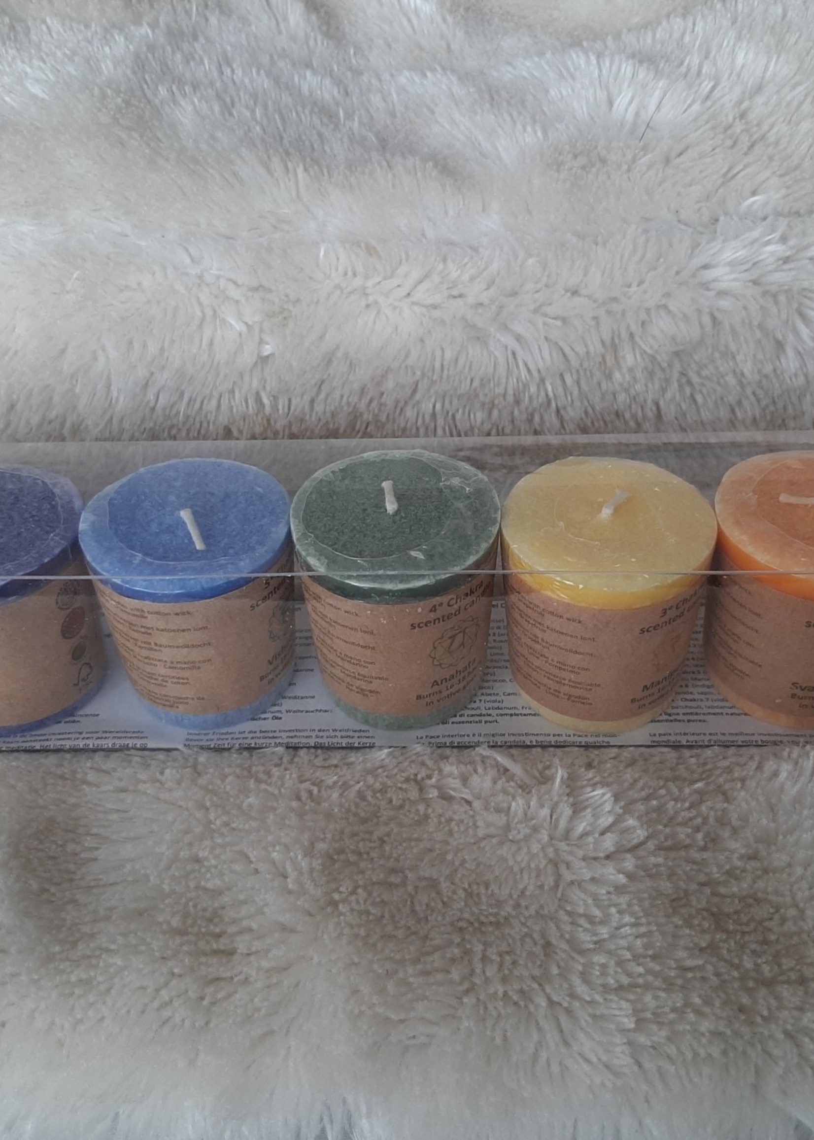 Scented candles votive chakra 7 pieces in gift box