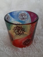 Sfeerlichtglaasje voor theelichtje 7 chakras