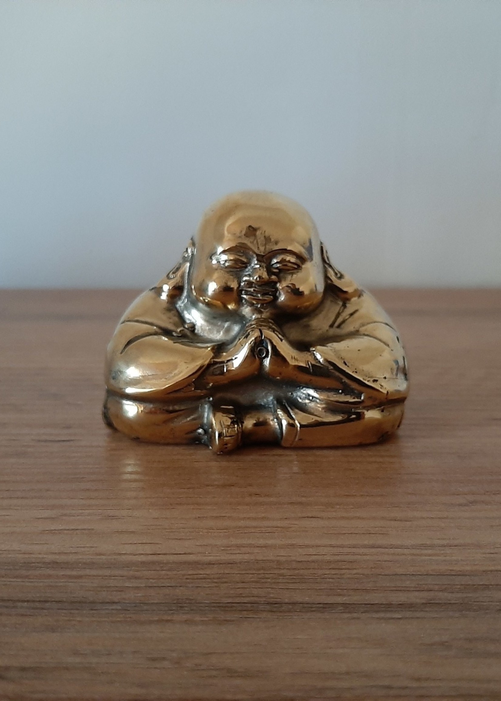 Bouddha en prière en bronze