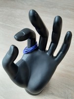 Leather necklace Dark blue