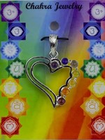 Pendant heart chakra brass silver plated