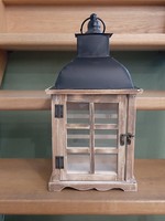 Lantern natural wood rectangular