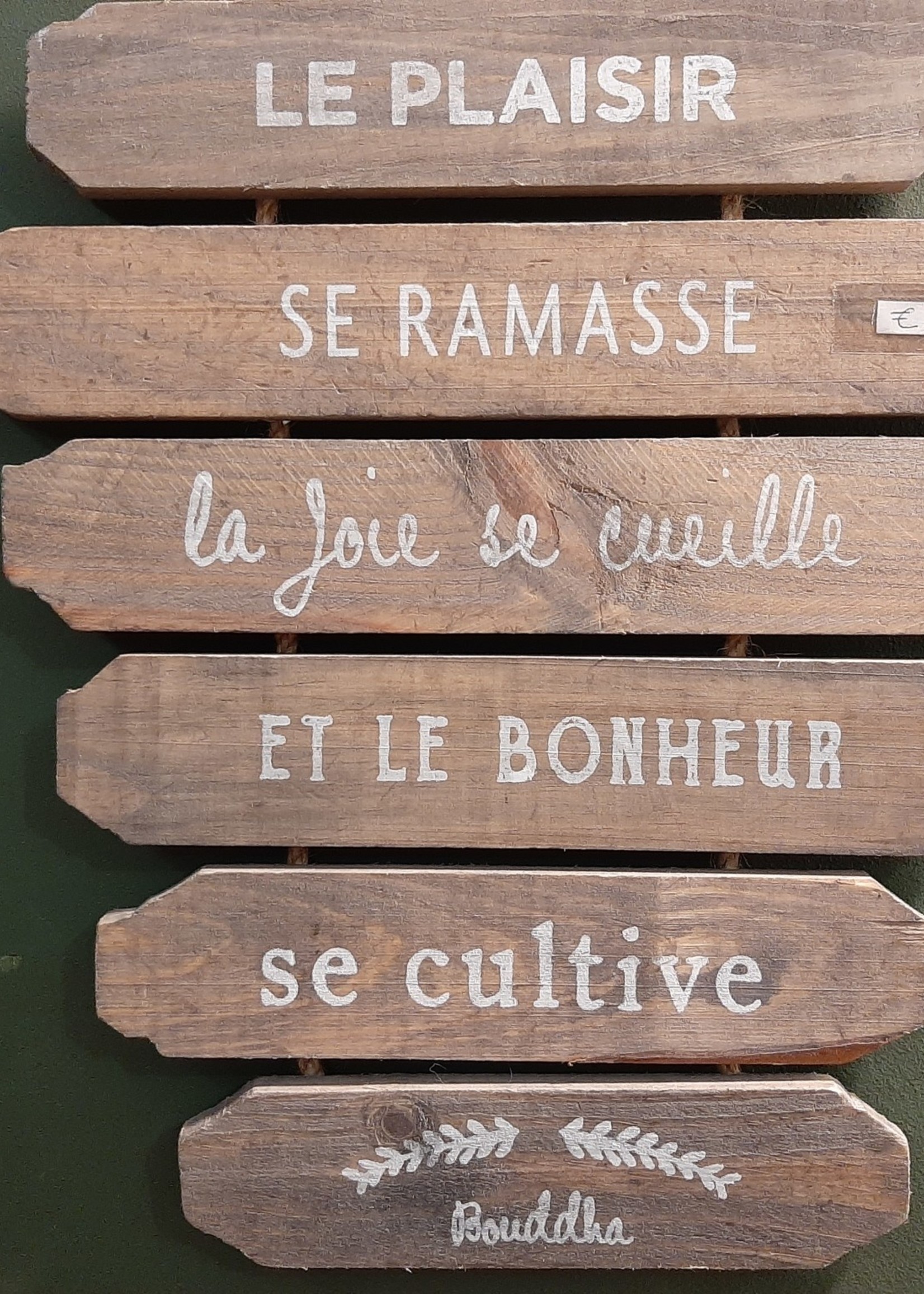 Wooden sign Le Plaisir