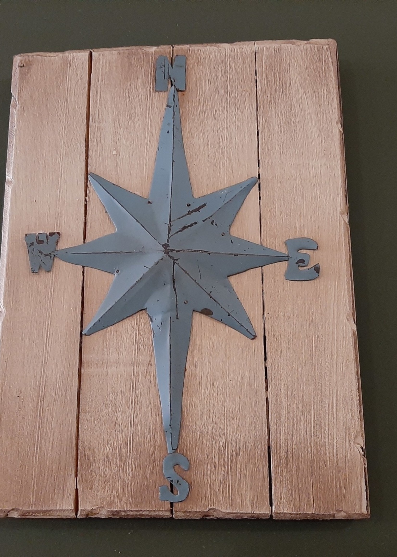 Wooden board with wind rose